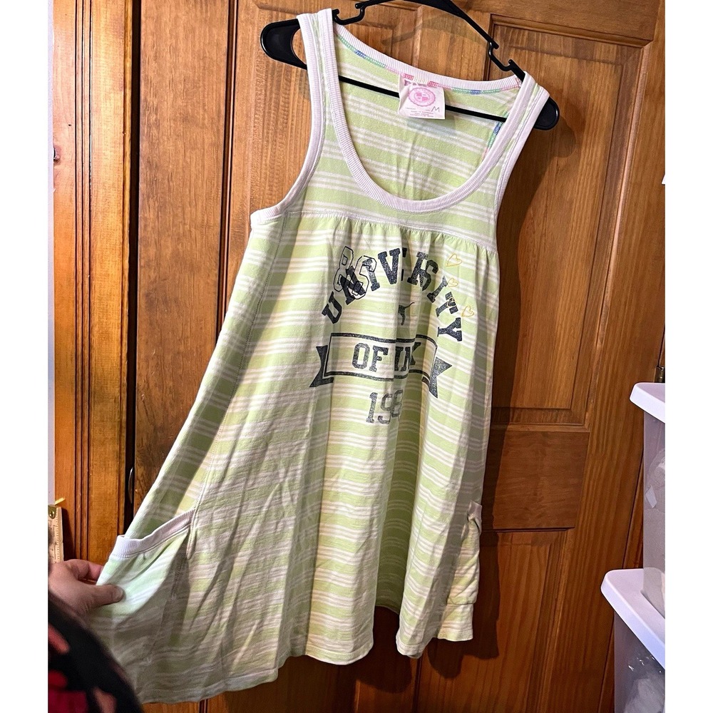 Vintage Victoria's Secret PINK University of Pink 1986 Striped Tank Dress M